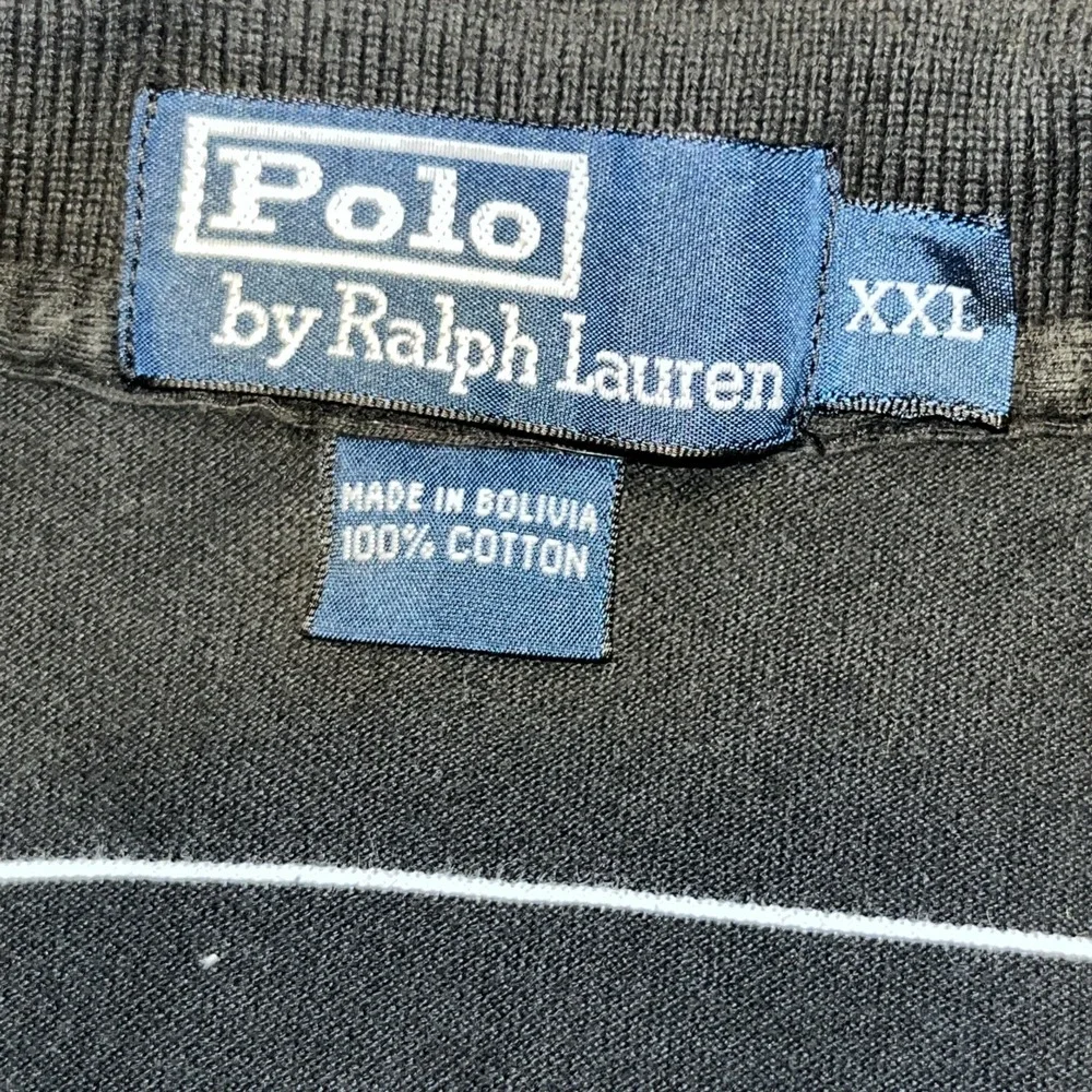 Ralph Lauren‎ Polo Shirt Short Sleeve Men's XXL  Black Knit Oxford